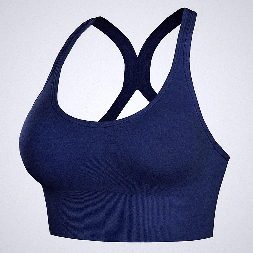 Damen Nylon Spandex Sport BH Verstellbare Rückenschnalle Atmungsaktiv Vier Jahr