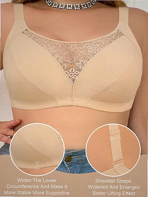 Damen Plus Size Drahtloser Lift und Stütz BH mit breiten Trägern für Billig24