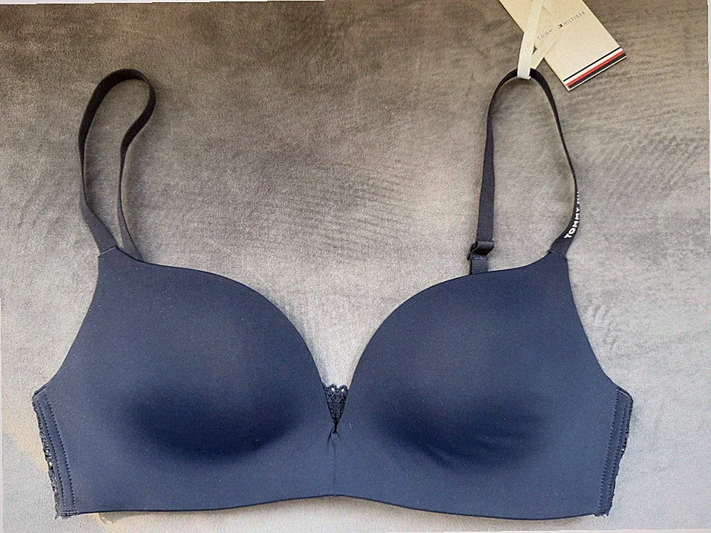 Damen Push Up BH 75B Tommy Hilfiger Blau Neu mit Etikett