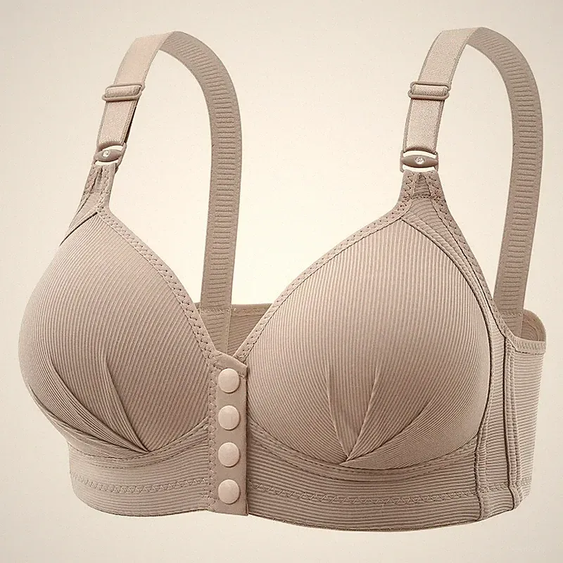 🔥 Damen Push Up BH mit Frontverschluss ohne Bügel Baumwolle Stretch BH gratis UK