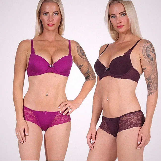 Damen Push-up-BH mit Panty Set, 75 80 85 A B C, S, M, L, XL