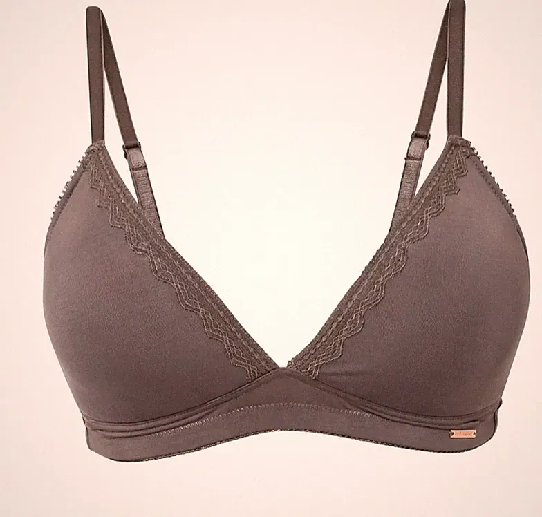 Damen Schalen BH ohne Bügel Braun Neu