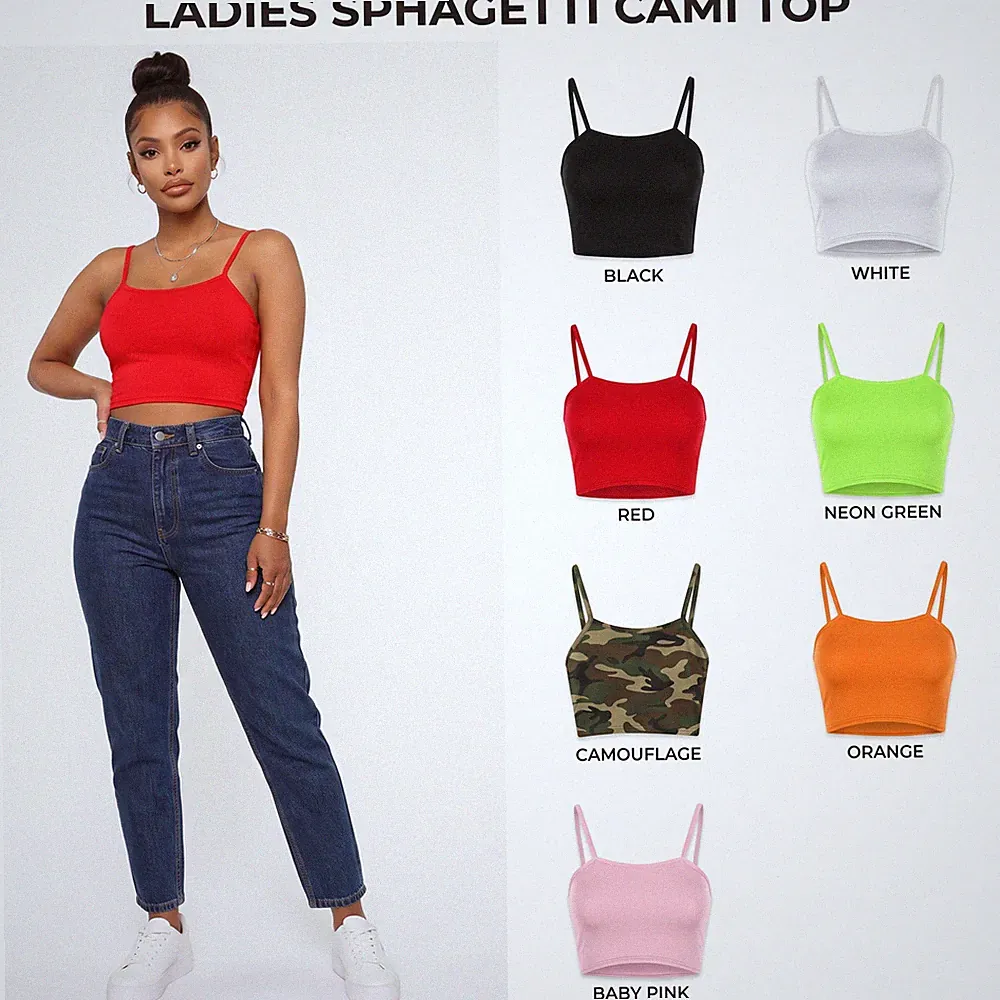 DAMEN SCHLICHT TRÄGER CAMI BASIC BRALET FITNESS SPORT LAUFEN CROP BH WESTE TOP