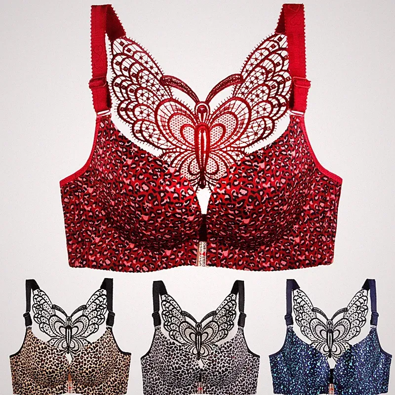 Damen Schmetterling Sexy BH Nahtlos Frontverschluss Push Up BH Dessous Top Neu