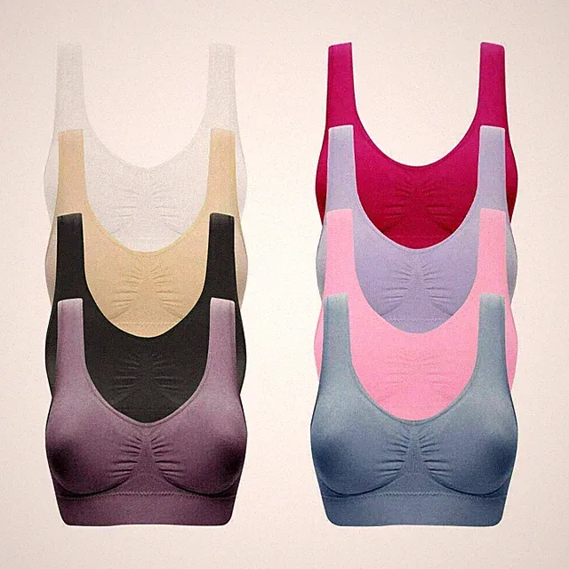 Damen seamless Bustier BH Top Shirt 4er Pack Unsichtbarer Tragekomfort S-4XL Neu