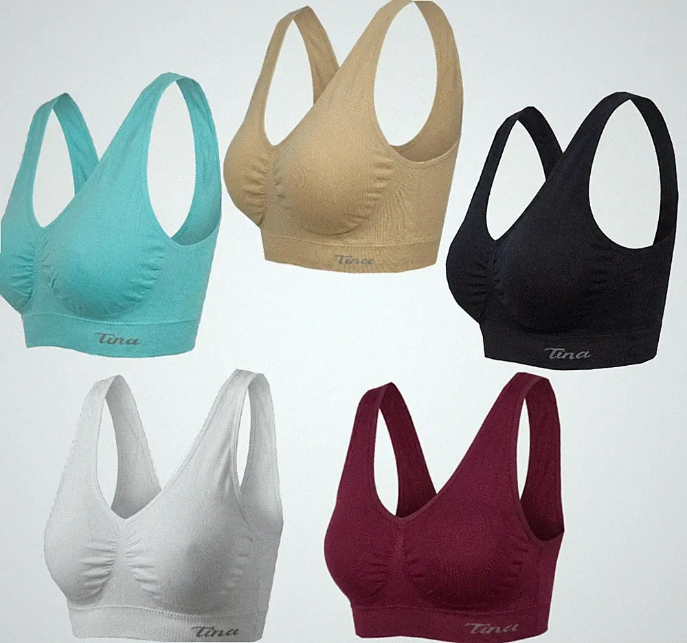 Damen Seamless Bustier ohne Bügel Sport BH Gr. M-L-XL-2XL-3XL