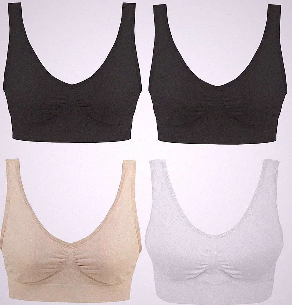 Damen Seamless Push Up BH Kabellos Rückenfrei Atmungsaktiv Übergröße Komfort BH