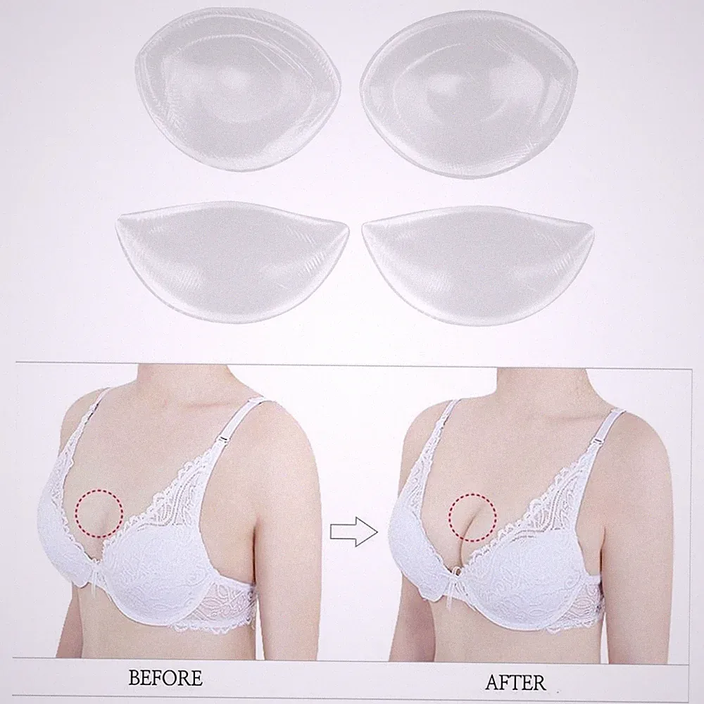 Damen Silikon BH Einsatz Pads, Bademode Yoga BHs Push Up Brust Cups Badeanzug