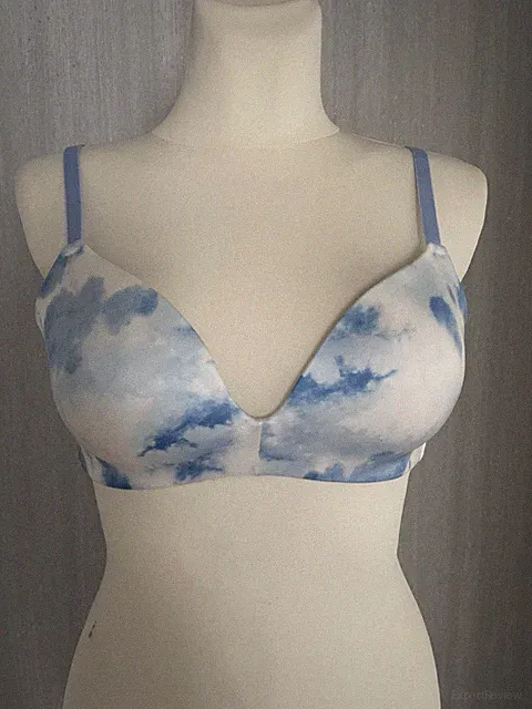 Damen Soft Schalen-BH ohne Bügel 85B Blau Neu