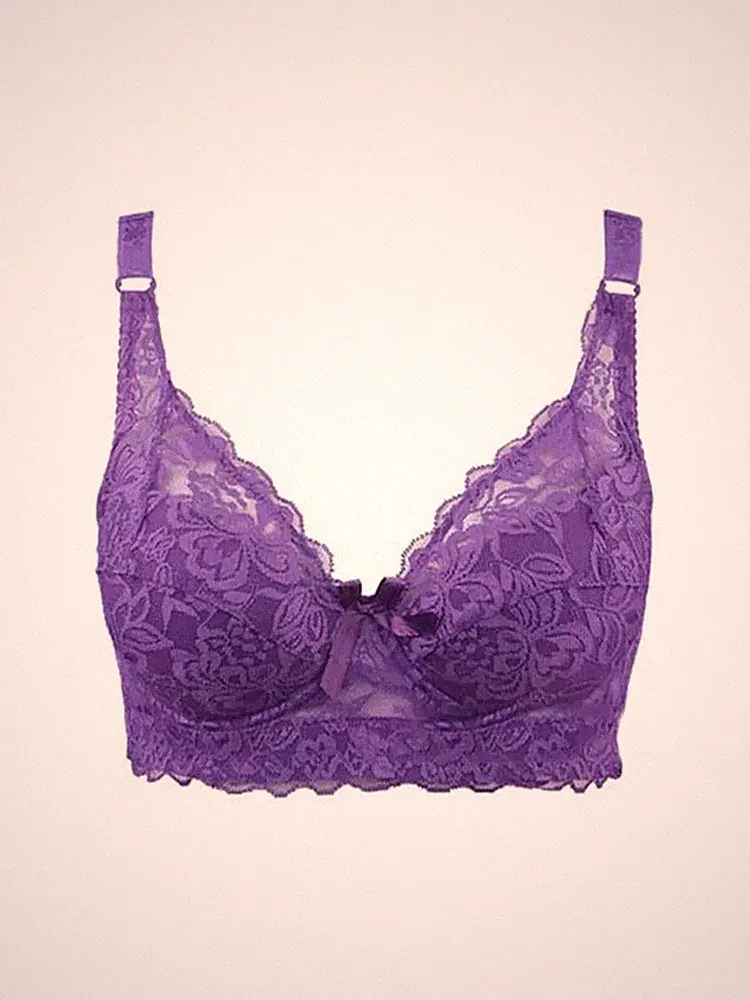 Damen Spitze Push Up BH Bügel Sexy Dessous Übergröße Gepolstert Vollstütze BH