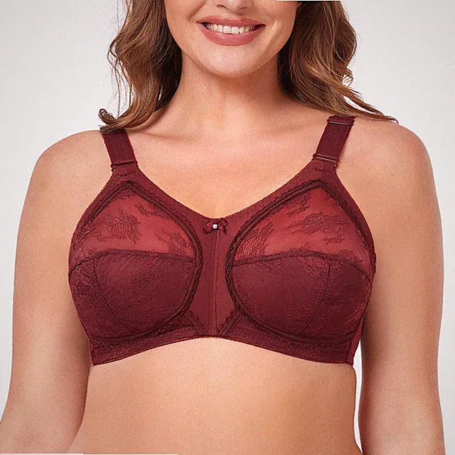 Damen Spitze Vollschalen Minimizer BH Ohne Bügel Große Größen Komfort BH 75-115