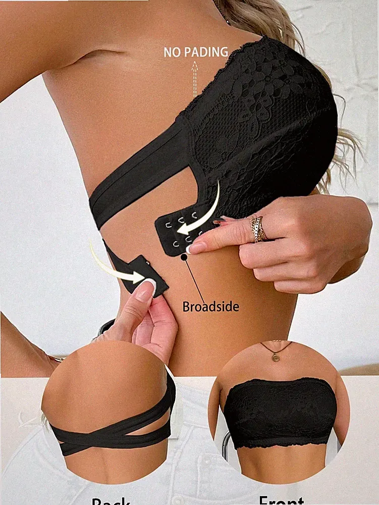 Damen Spitzen Bandeau BH ohne Bügel Eleganz trifft auf Komfort Billig24