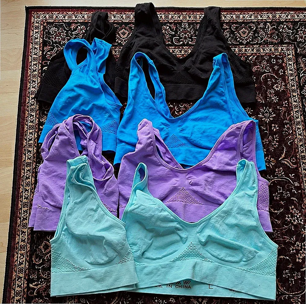 Damen Sport-BH 8er Set nahtlos ohne Bügel Größe L mehrfarbig