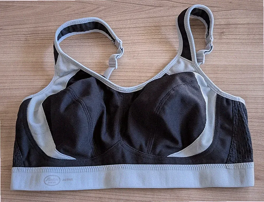 Damen Sport-BH Anita Active Extreme Control Gr. 85 B bügellos schwarz grau