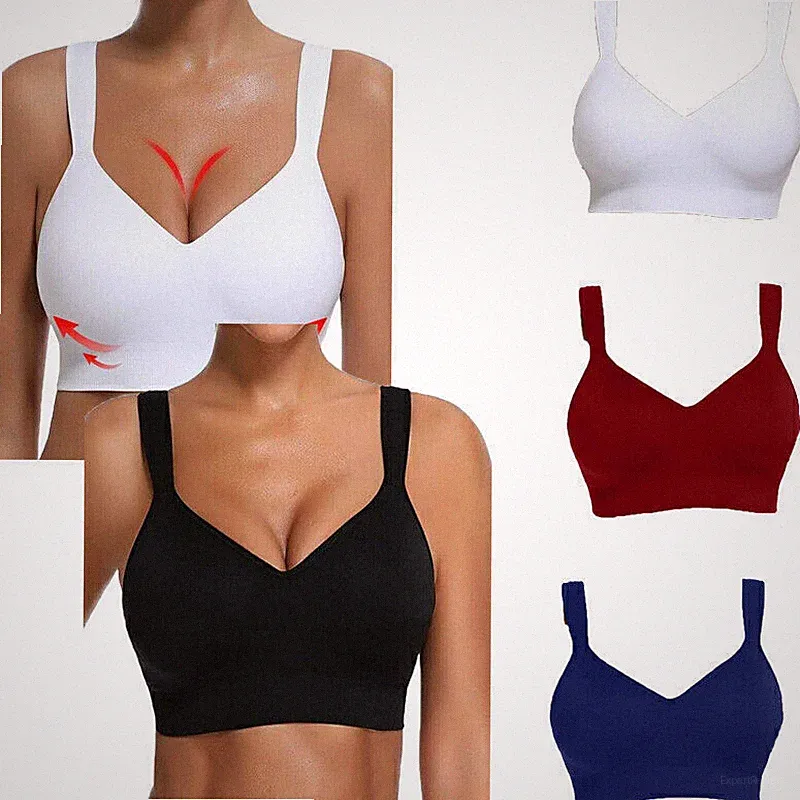 Damen Sport BH Bustier Push Up Bügelloser Bra Bralette Fitness Yoga BH Tank Gym