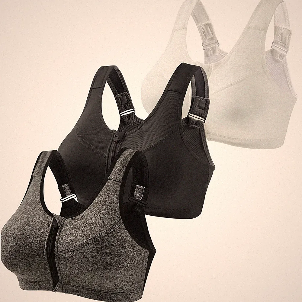 Damen Sport-BH für Damen Unterwäsche mit verstellbarem Frontreißverschluss S-5XL