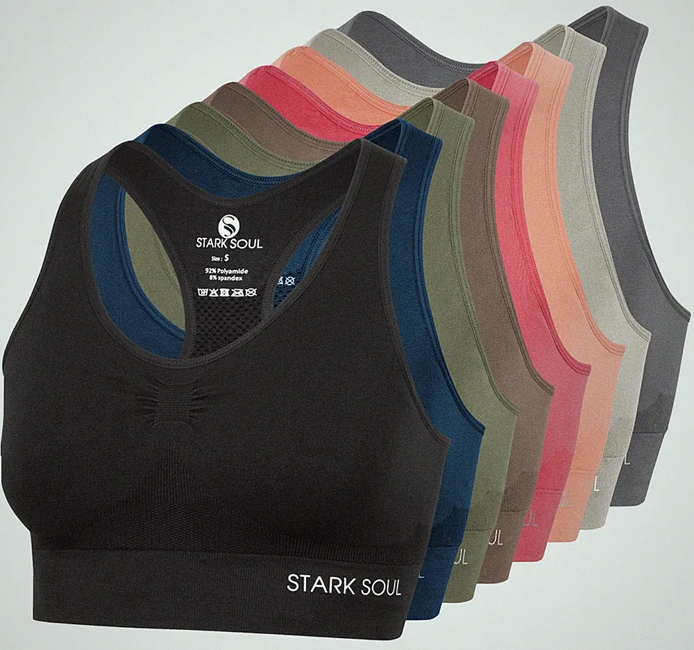 Damen Sport BH light Support - Doppellagig Racerback Fitness Bra von Stark Soul