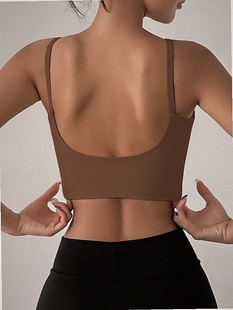 Damen Sport BH mit Spaghettiträgern und elastischem Design Billig24