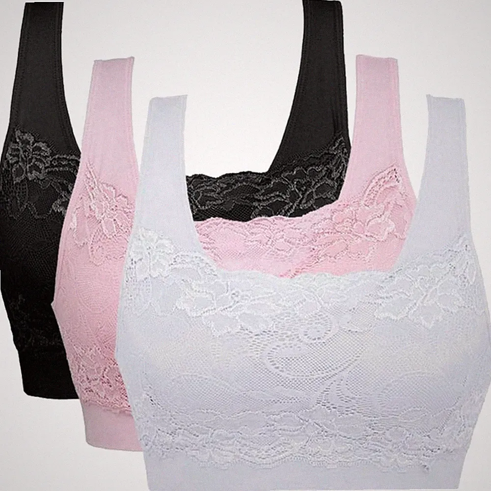Damen Sport-BH Set 3er Pack – Ideal für Yoga & Freizeit mit Push-Up-Effekt