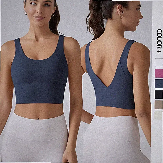Damen Sport BH Stoßfest Yoga Fitness Laufen Atmungsaktiv Training Top