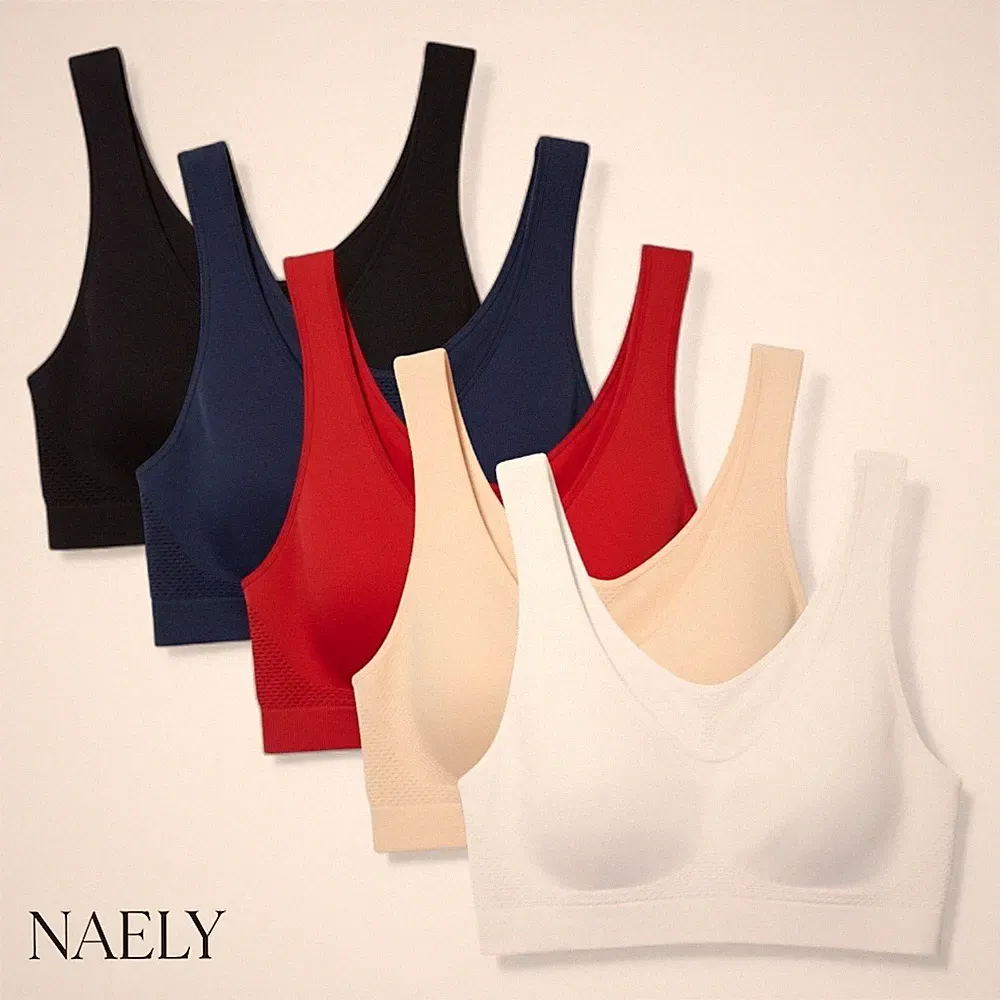 Damen Sport BH Ungepolstert One Size Bügellos Atmungsaktiv Bustier Komfort Yoga