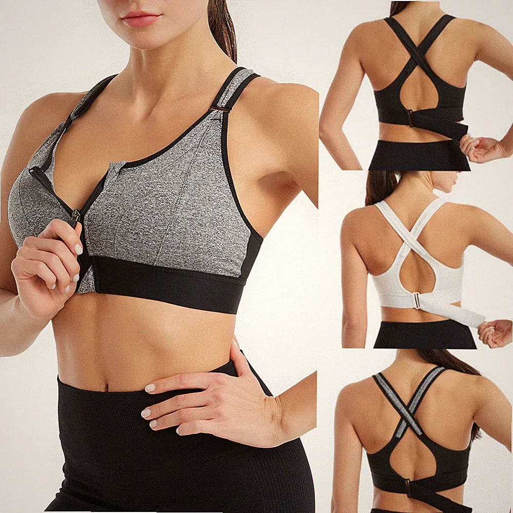 Damen Sport Fitness Frauen Push-Up BH Bustier Nahtlos Nachtwäsche Unterwäsche DE