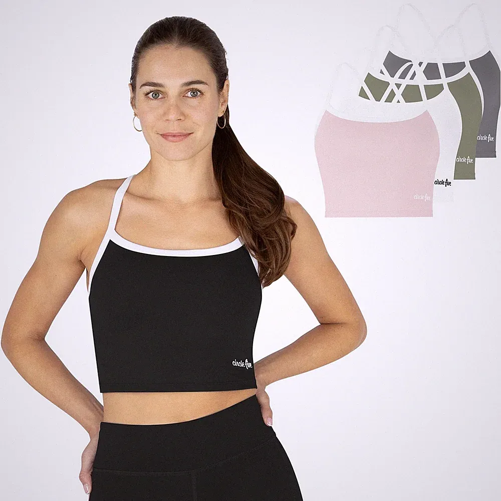 Damen Sporttop mit integriertem BH – Leichter Support, Fitness Yoga Gym Top S-XL