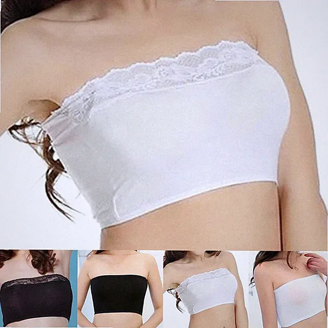 Damen Stretch Bandeau BH Trägerlos Atmungsaktiv Crop Tank Tops Camisole BHs