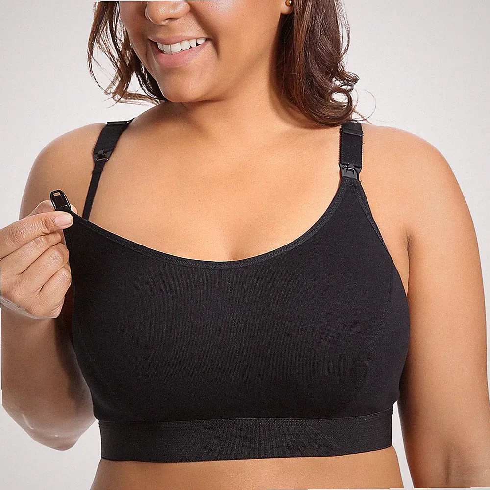 Damen Stütz Sport Still BH Große Brüste Baumwolle Racerback Schwangerschafts...