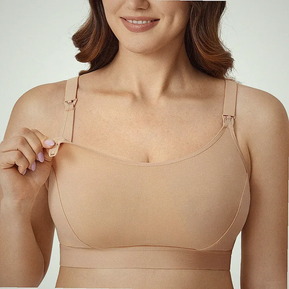 Damen Stütz Sport Still BH Große Brüste Baumwolle Racerback Schwangerschafts...