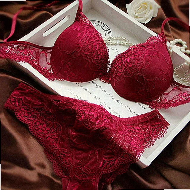 Damen SuperPush-up-BH-Sets Höschen Sexy Spitze gepolsterter Plunge BH Sets