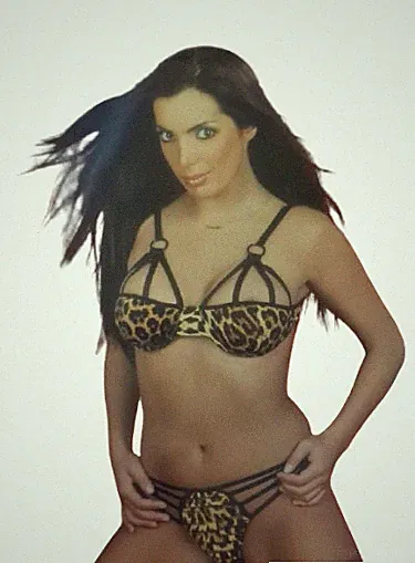 Damen Träger Leopardenmuster BH & Tanga Dessous Set