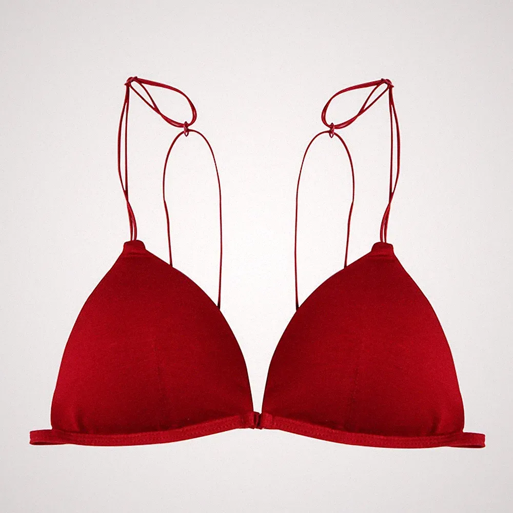 Damen Triangel Schalen BH mit Frontverschluss - hinten offen tiefer Ausschnitt S