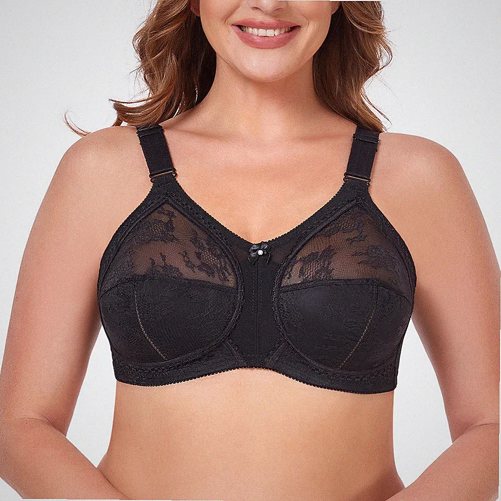 Damen Übergröße Minimizer BH ungepolstert bügellos Vollschalen Spitzen BH 34-48 C-G