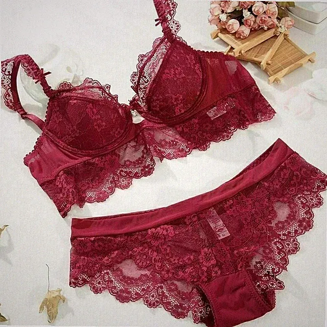 DAMEN UNTERWÄSCHE BH SETS SEXY SPITZEN-PUSH-UP-WÄSCHE BH-SET UNTER Höschen ABCD
