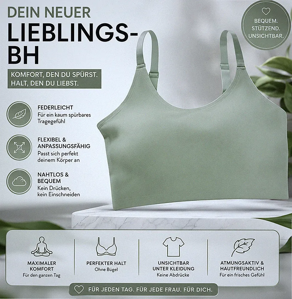 Damen-Unterwäsche: dünner BH, - Top, kein Stahlring – bequem, Gr. 40-72 Kg, Neu