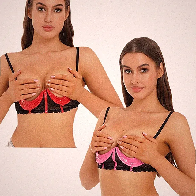 Damen Unterwäsche Ungefüttert Dessous Push Up BH 1/4 Tasse Balconette Strappy