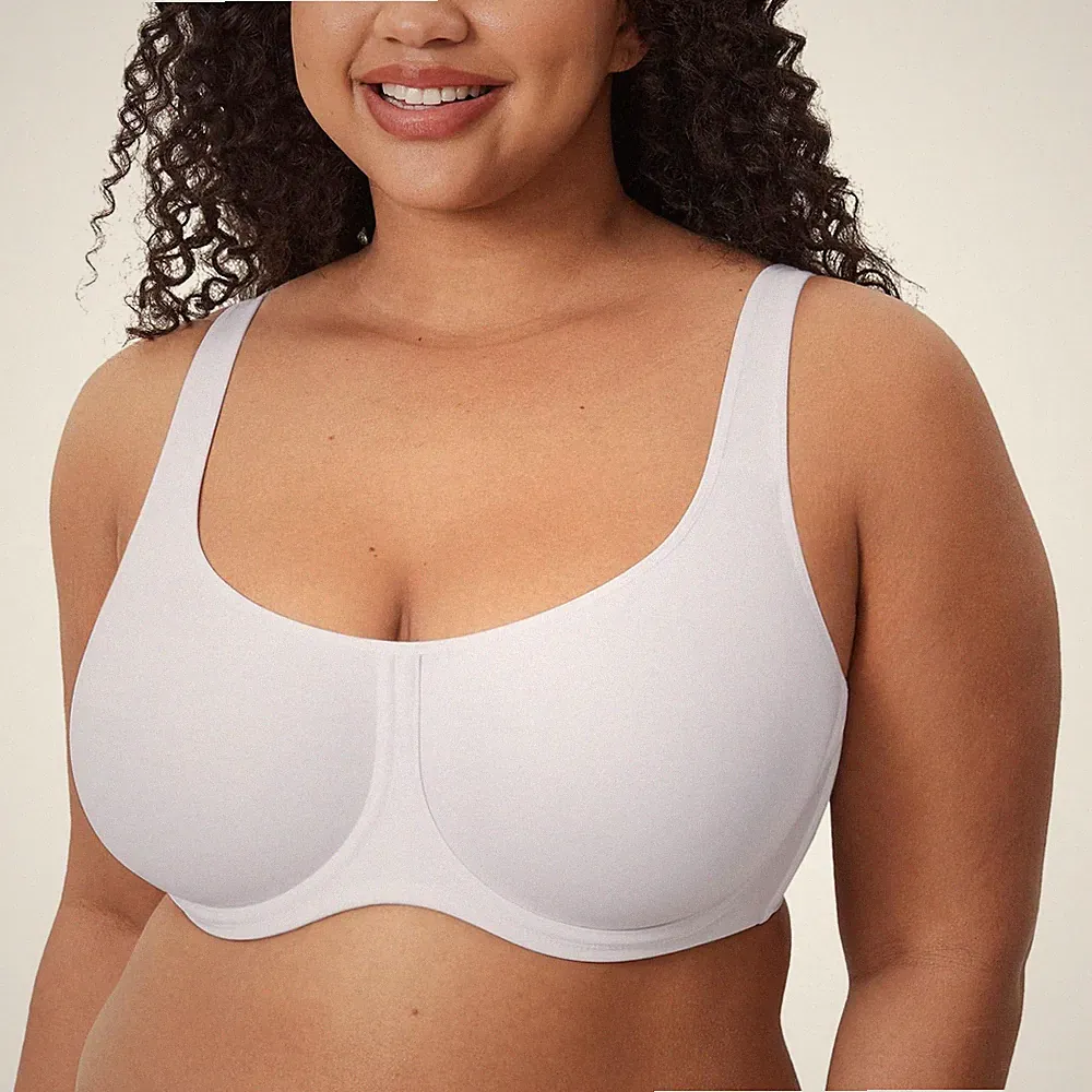 Damen Voller Bedeckung Bügel BH Große Größen Soft Ungefütterter Tshirt BH Wei...