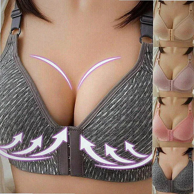 ❤️Damen Vorderverschluss Push Up BH ohne Bügel Padded Bustier 80 85 90 95 100BC