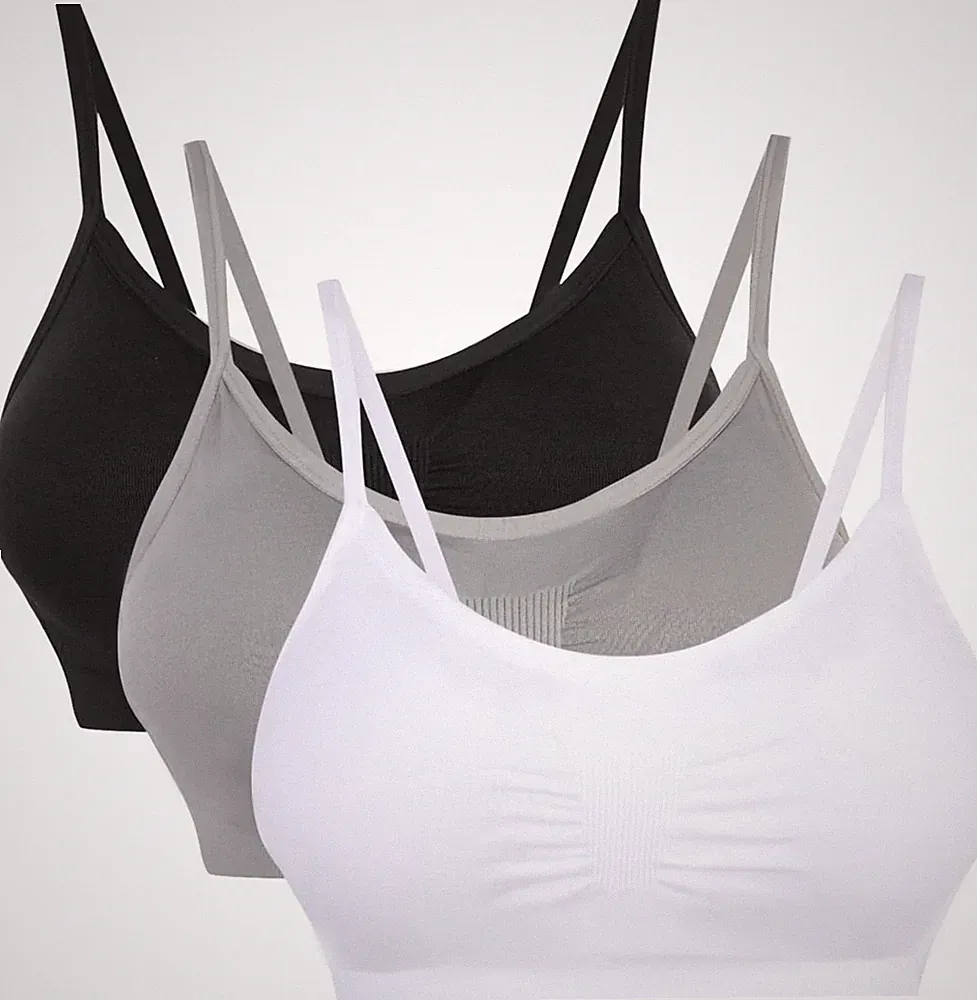 Damen Yoga Sport-BH Set Push-up BH ohne Bügel Stretch Top 2er/3er Pack