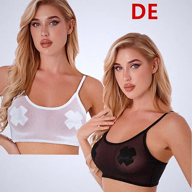DE Damen BH Ultradünne Bralette Durchsichtige Unterhemd Sports Crop Top Dessous