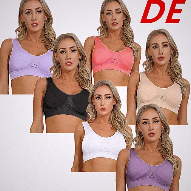 DE Damen Bra Sport BH Bügel Push Up Bustier Fitness Laufen Top Nahtlos Oberteil