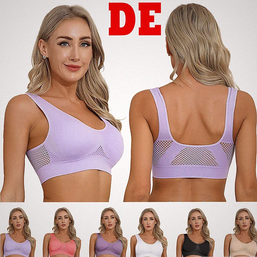 DE Damen Bra Sport BH Bügel Push Up Bustier Fitness Laufen Tops Oberteil S~6XL