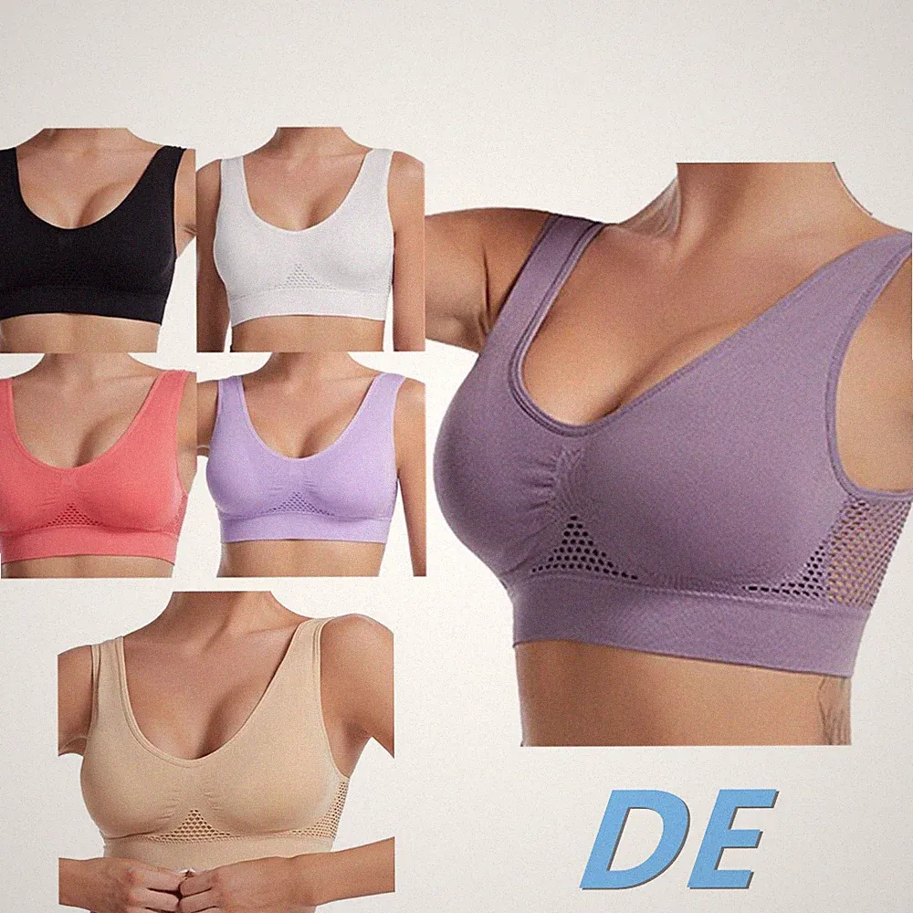 DE Damen Nahtloser Sport BH Bralette Oberteil Gepolstert Unterwäsche Sports Bras