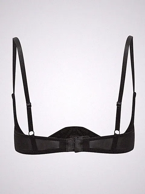 DE Damen Push Up BH Offene Brüste Balconette Hebe Bra mit 1/4-Cups Nachtwäsche