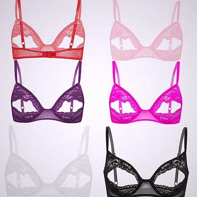 DE Damen Triangel BH Spitzen offene Brust Büstenhebe Bustier Nachtwäsche