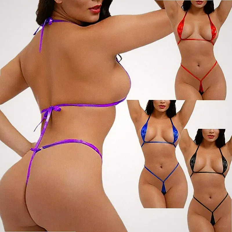 DE Mini Bikini Damen Sexy Zweiteiliger Badeangzug Swimsuit Triangel BH G-String