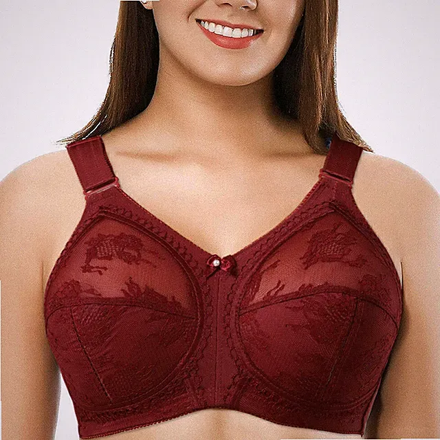 DE Stütz-BH mit vollständiger Bedeckung aus Spitze ohne Bügel 36-50 B C D DD E
