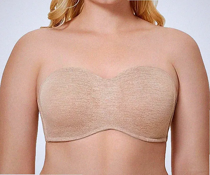 DELIMIRA Apricot Heather (Beige) BH 34D Seamless Bügel Trägerlos Minimizer