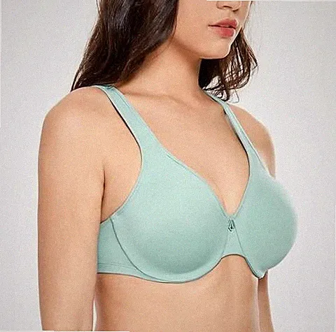 DELIMIRA🌺Grüner nahtloser Minimizer-BH mit durchgehender Abdeckung glatt mit Bügel🌺38B # 18